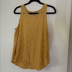 Susina Mustard Sleeveless Women's Top Semi-Sheer